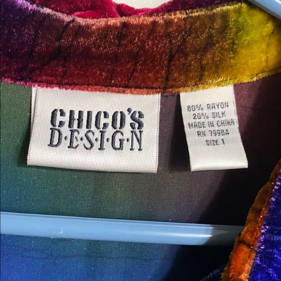 6 Hr. Sale Chico’s Design colourful velvet shirt - Picture 4 of 7